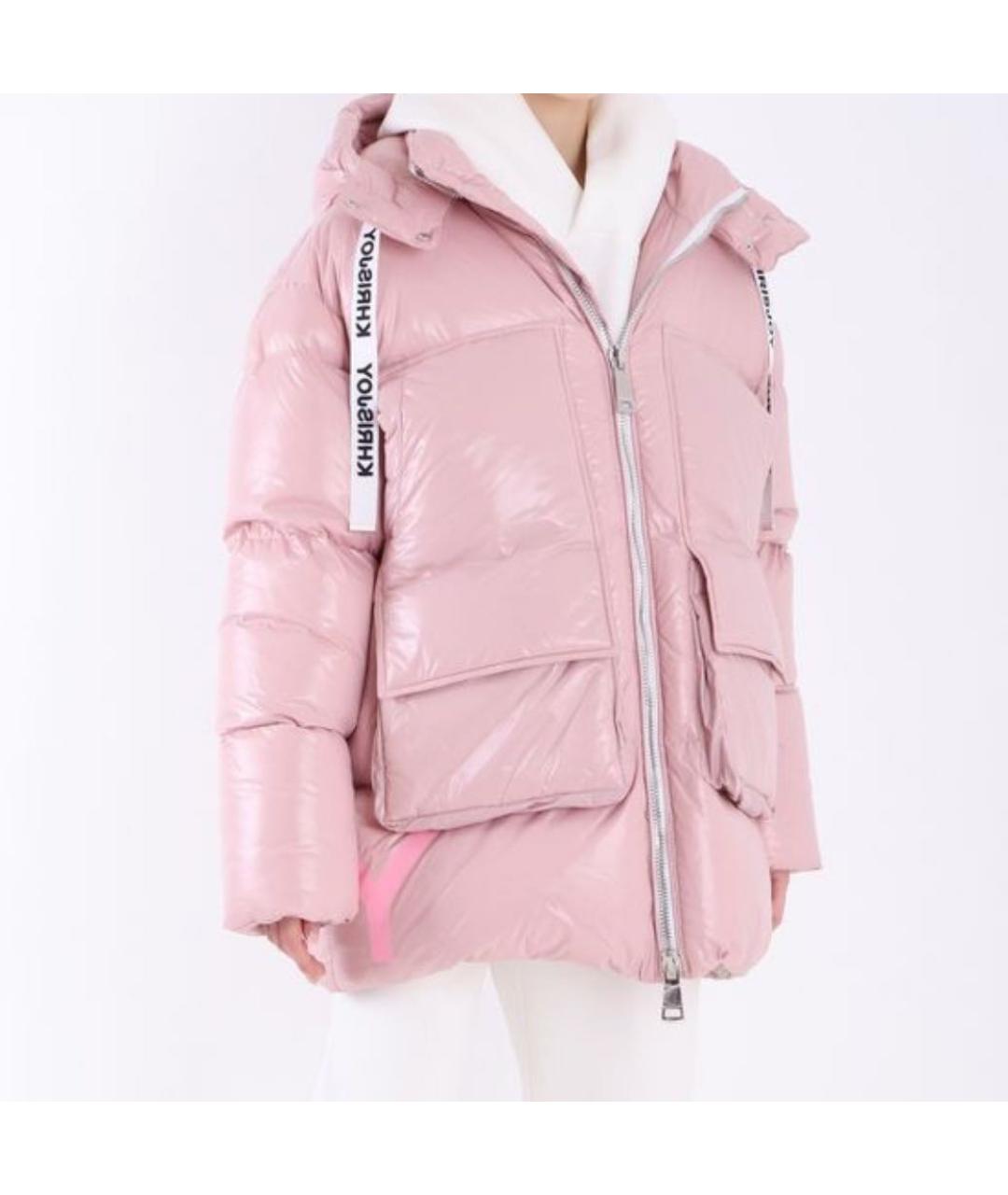 KHRISJOY Розовый полиэстеровый пуховик, фото 2