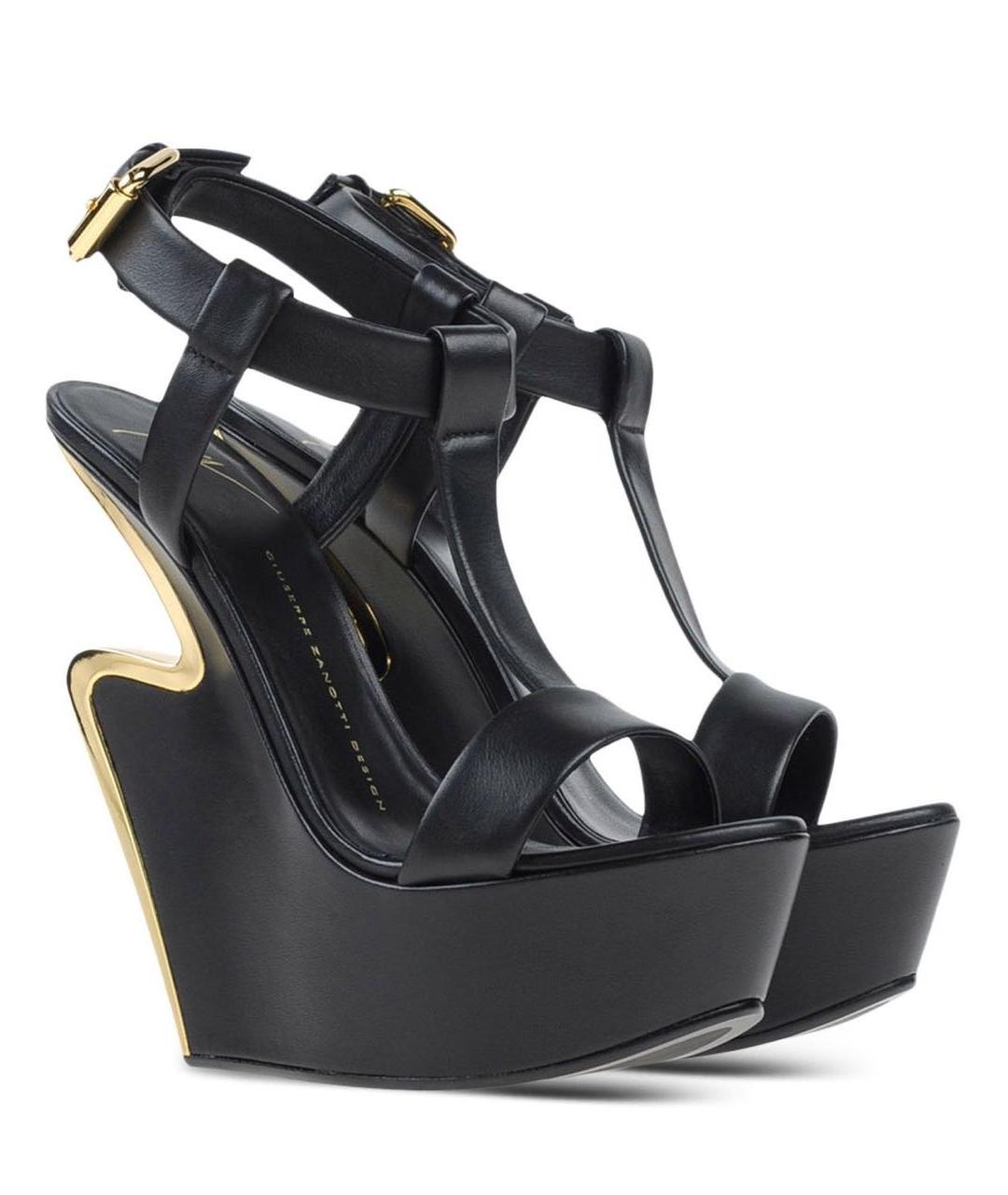 GIUSEPPE ZANOTTI DESIGN Черные кожаные сабо, фото 3