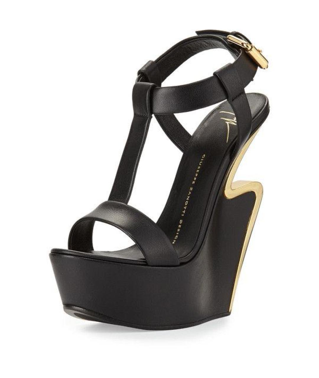 GIUSEPPE ZANOTTI DESIGN Черные кожаные сабо, фото 7