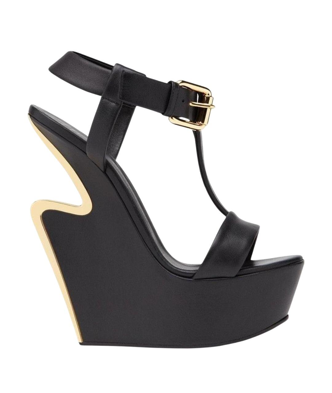 GIUSEPPE ZANOTTI DESIGN Черные кожаные сабо, фото 8