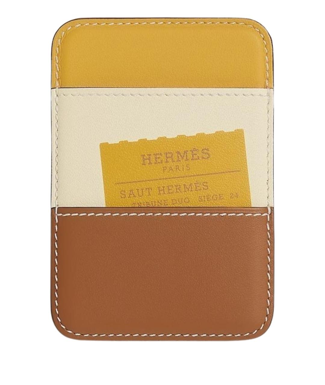 HERMES Коричневый кожаный кардхолдер, фото 1