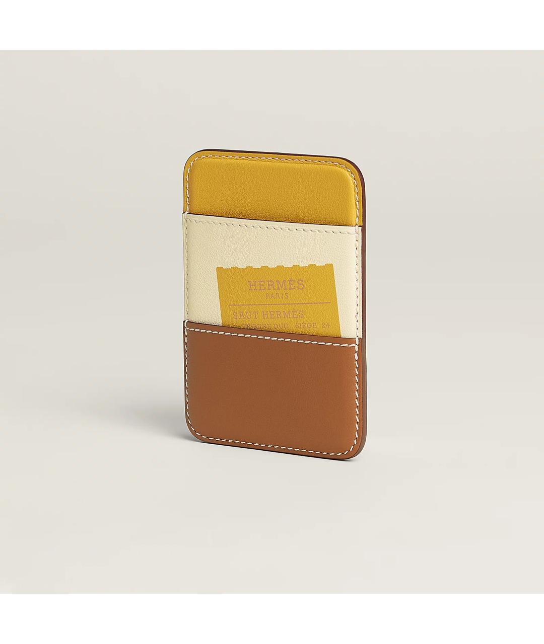 HERMES Коричневый кожаный кардхолдер, фото 3
