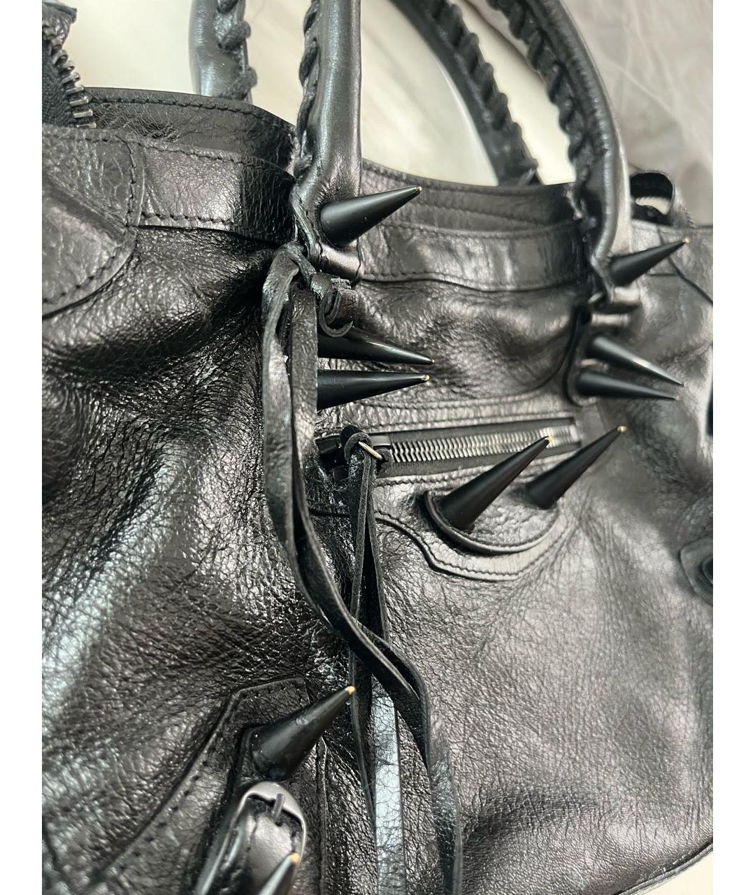 BALENCIAGA Черная кожаная сумка через плечо, фото 5