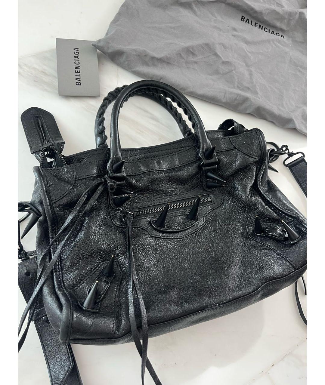 BALENCIAGA Черная кожаная сумка через плечо, фото 3