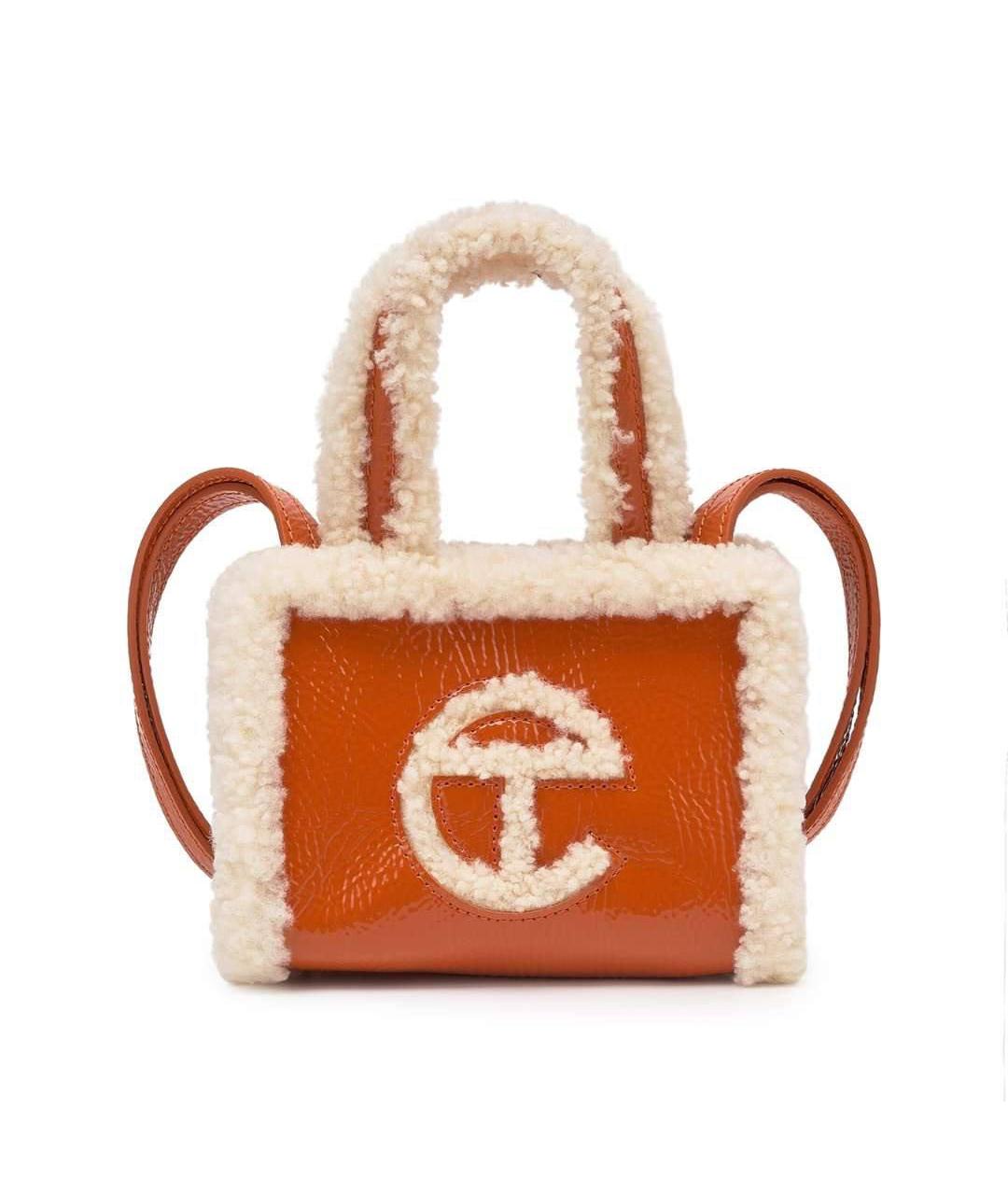 UGG AUSTRALIA Оранжевая сумка через плечо из лакированной кожи, фото 1