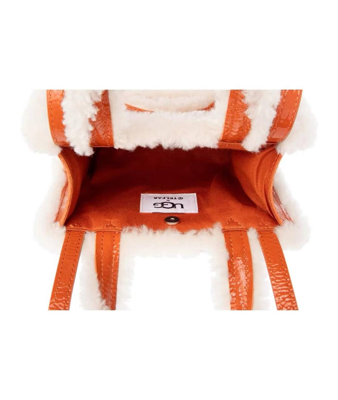 UGG AUSTRALIA Оранжевая сумка через плечо из лакированной кожи, фото 3