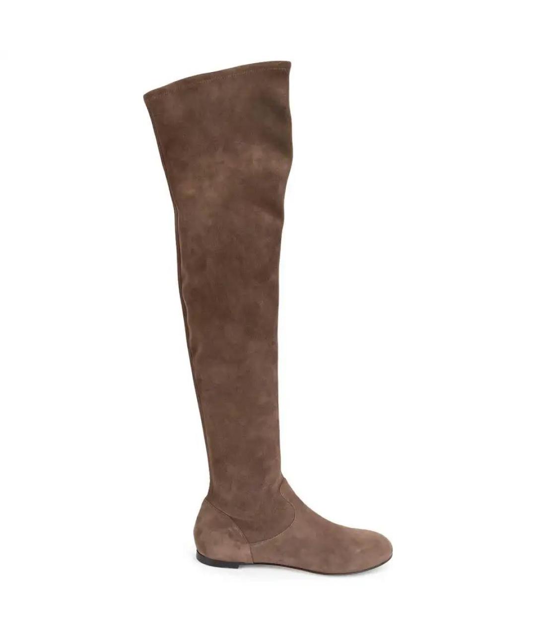 GIANVITO ROSSI Коричневые замшевые сапоги, фото 8