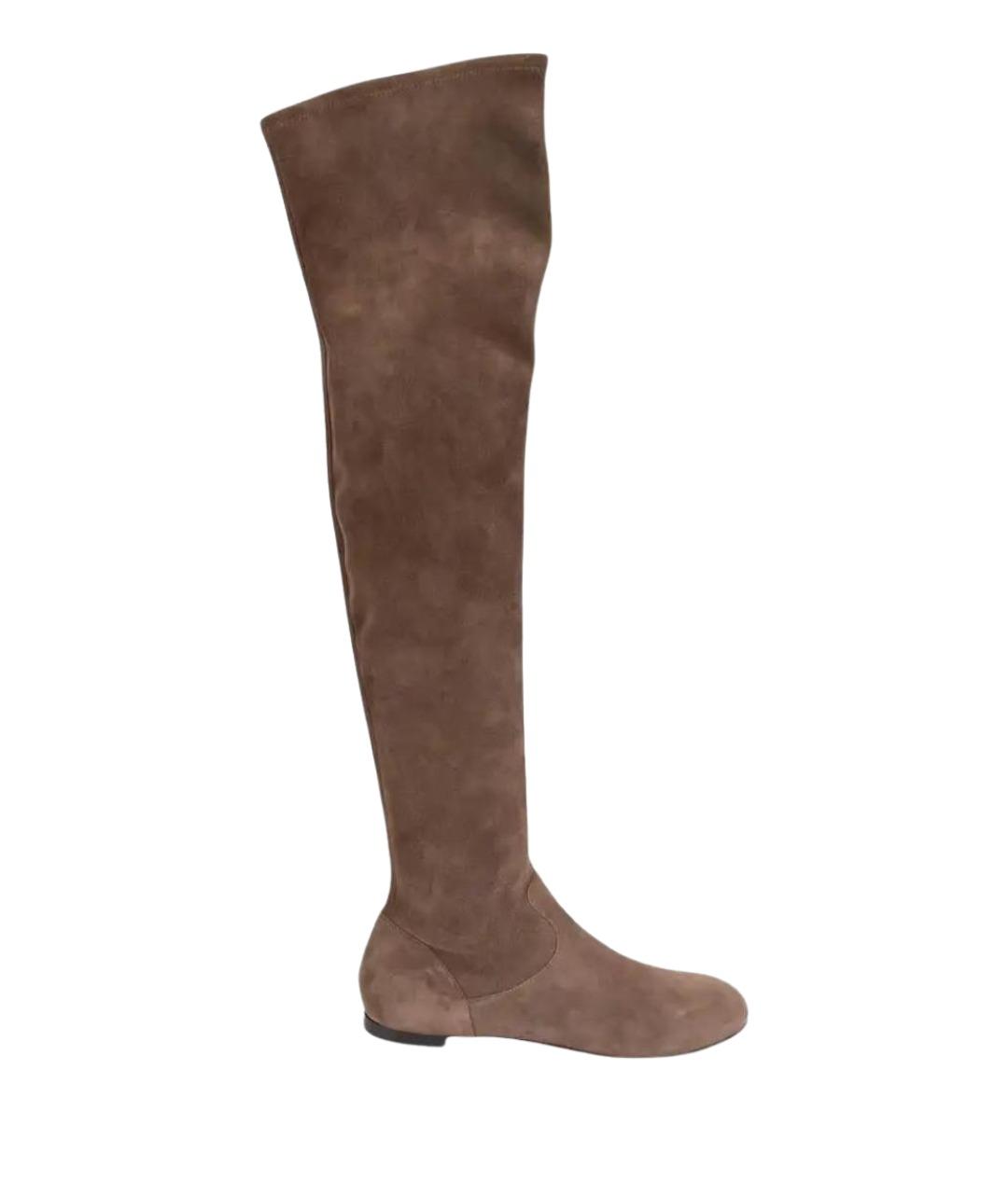 GIANVITO ROSSI Коричневые замшевые сапоги, фото 1