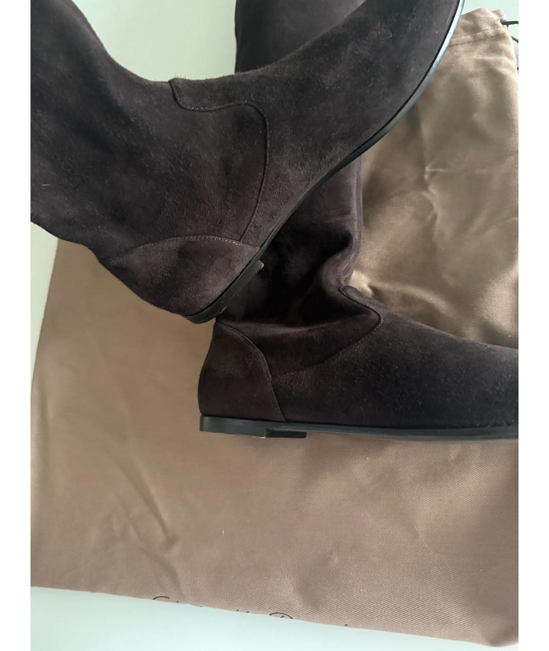 GIANVITO ROSSI Коричневые замшевые сапоги, фото 5