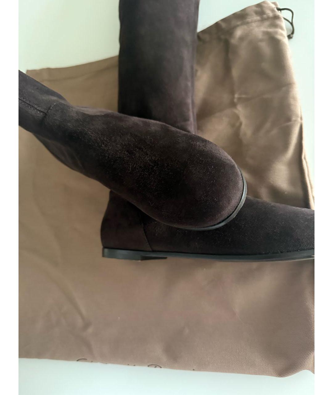 GIANVITO ROSSI Коричневые замшевые сапоги, фото 4