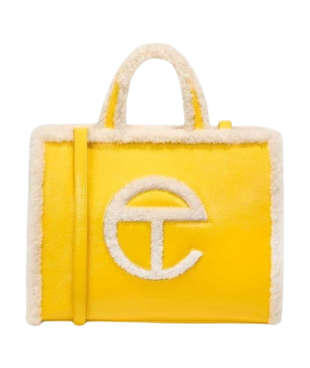 UGG AUSTRALIA Желтая кожаная сумка тоут, фото 1