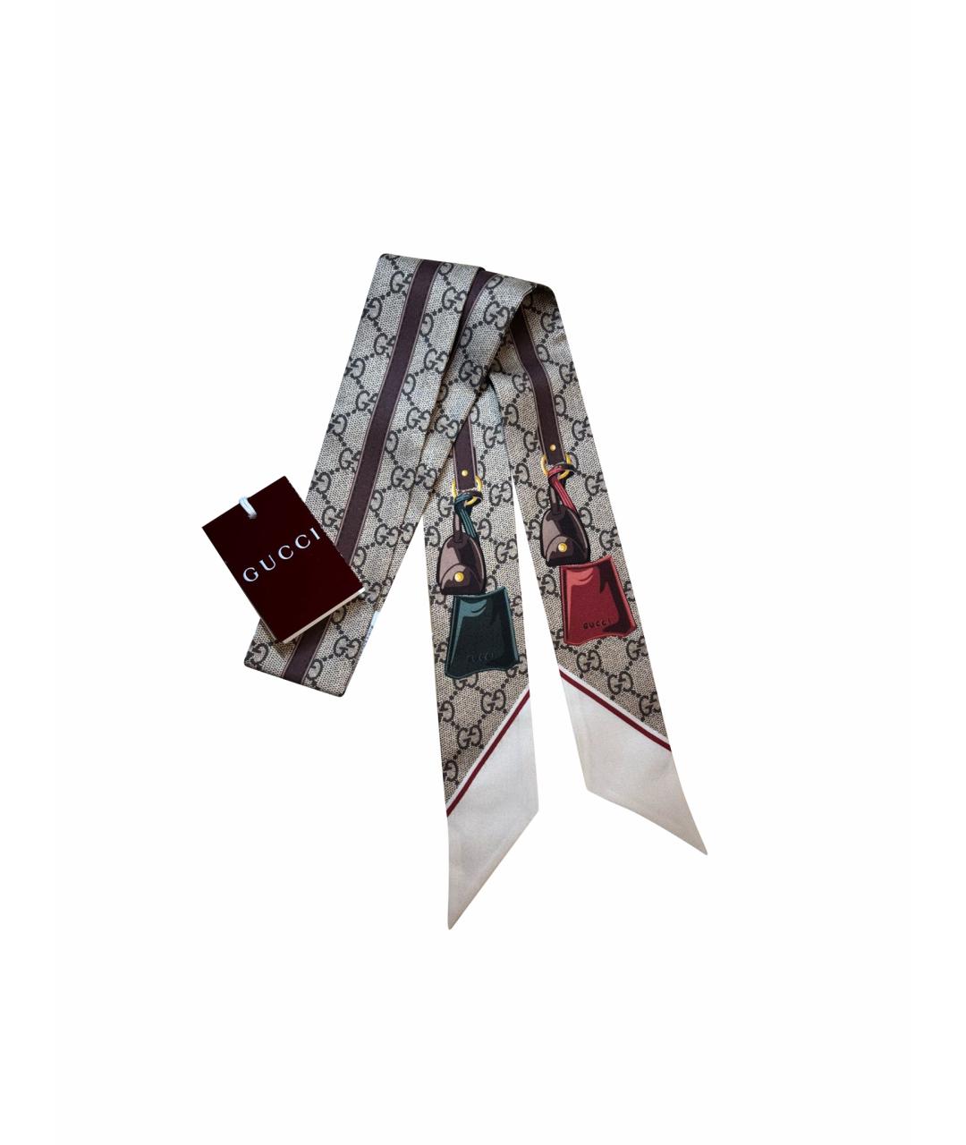 GUCCI Мульти шелковый шарф, фото 8