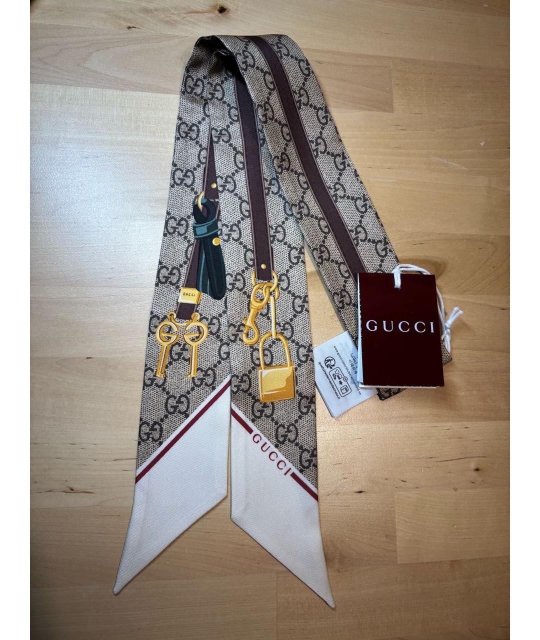 GUCCI Мульти шелковый шарф, фото 5