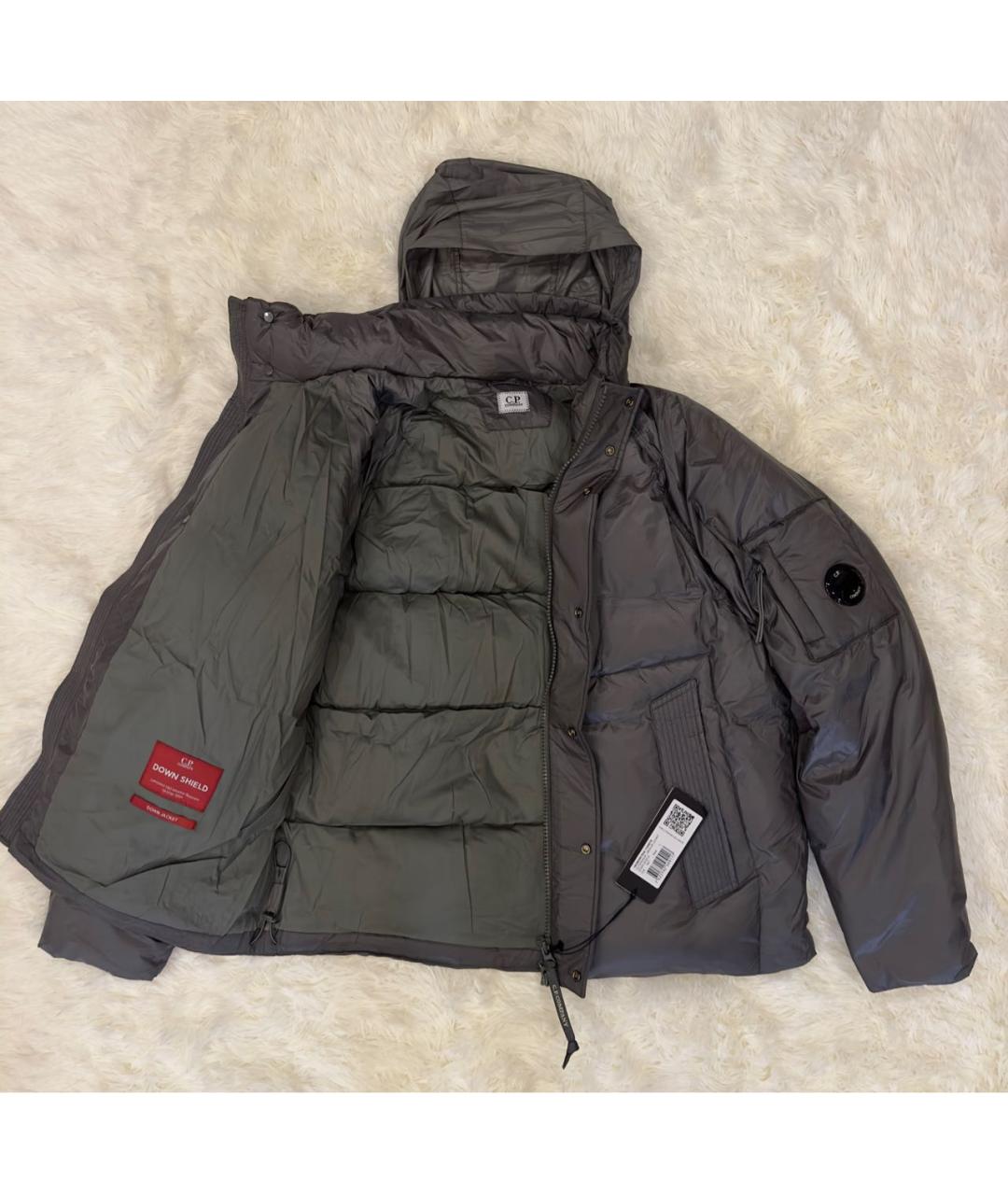 CP COMPANY Серый полиэстеровый пуховик, фото 2