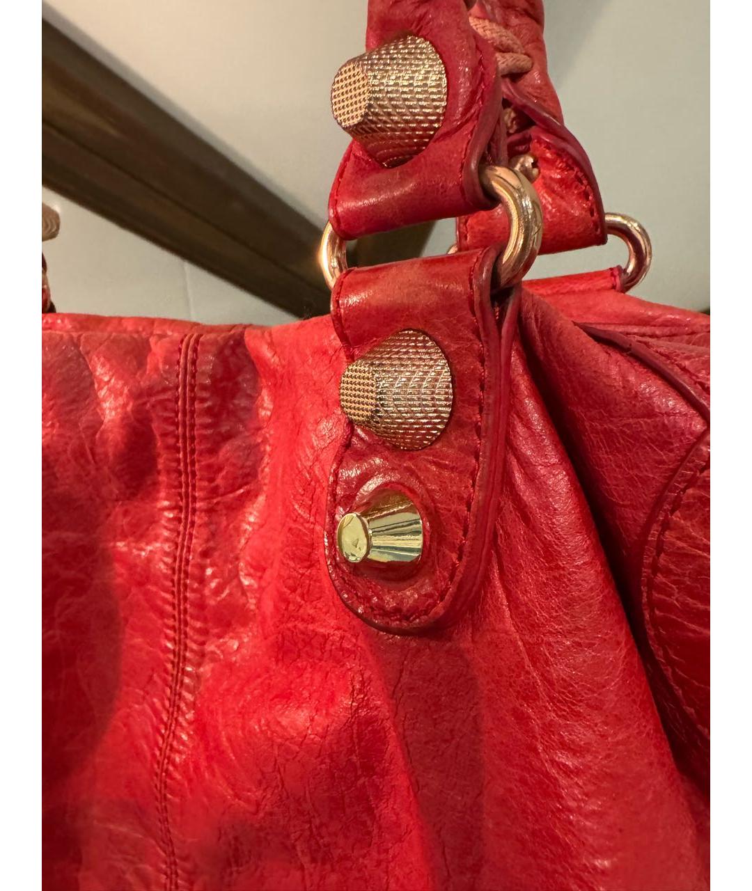 BALENCIAGA Красная кожаная сумка с короткими ручками, фото 7