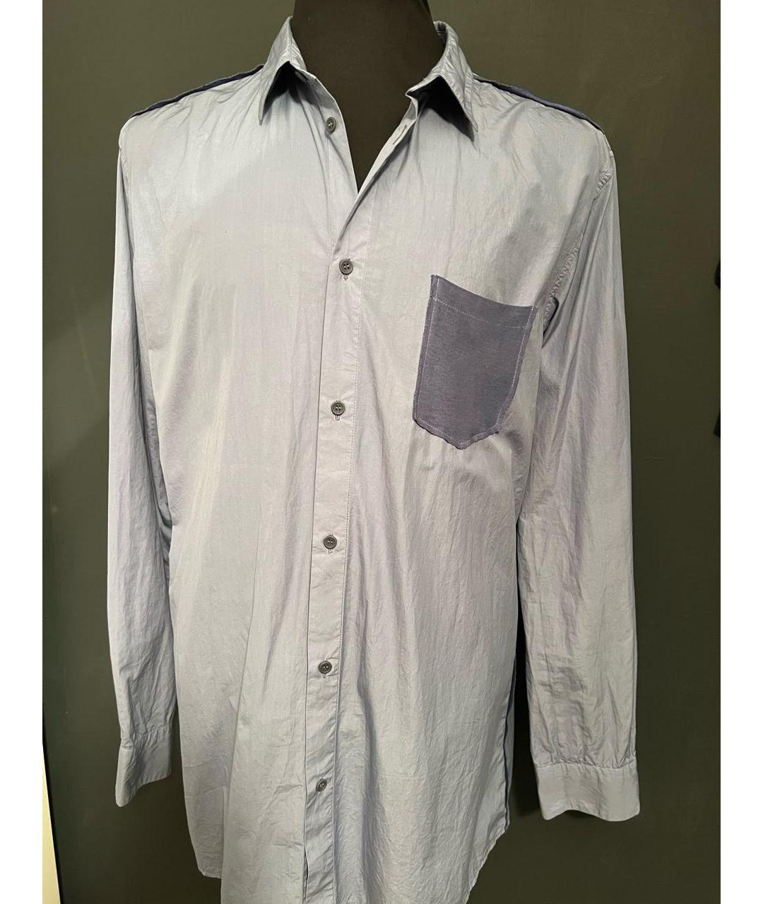 BOTTEGA VENETA Голубая хлопковая кэжуал рубашка, фото 5