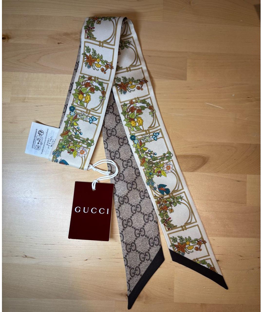 GUCCI Мульти шелковый шарф, фото 7