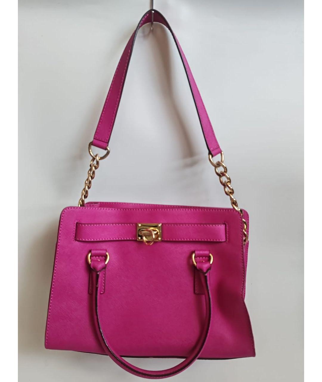 MICHAEL KORS Фуксия кожаная сумка через плечо, фото 7