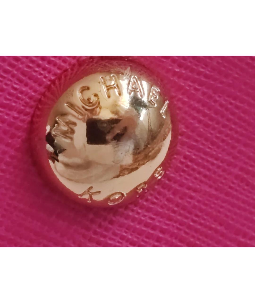 MICHAEL KORS Фуксия кожаная сумка через плечо, фото 6