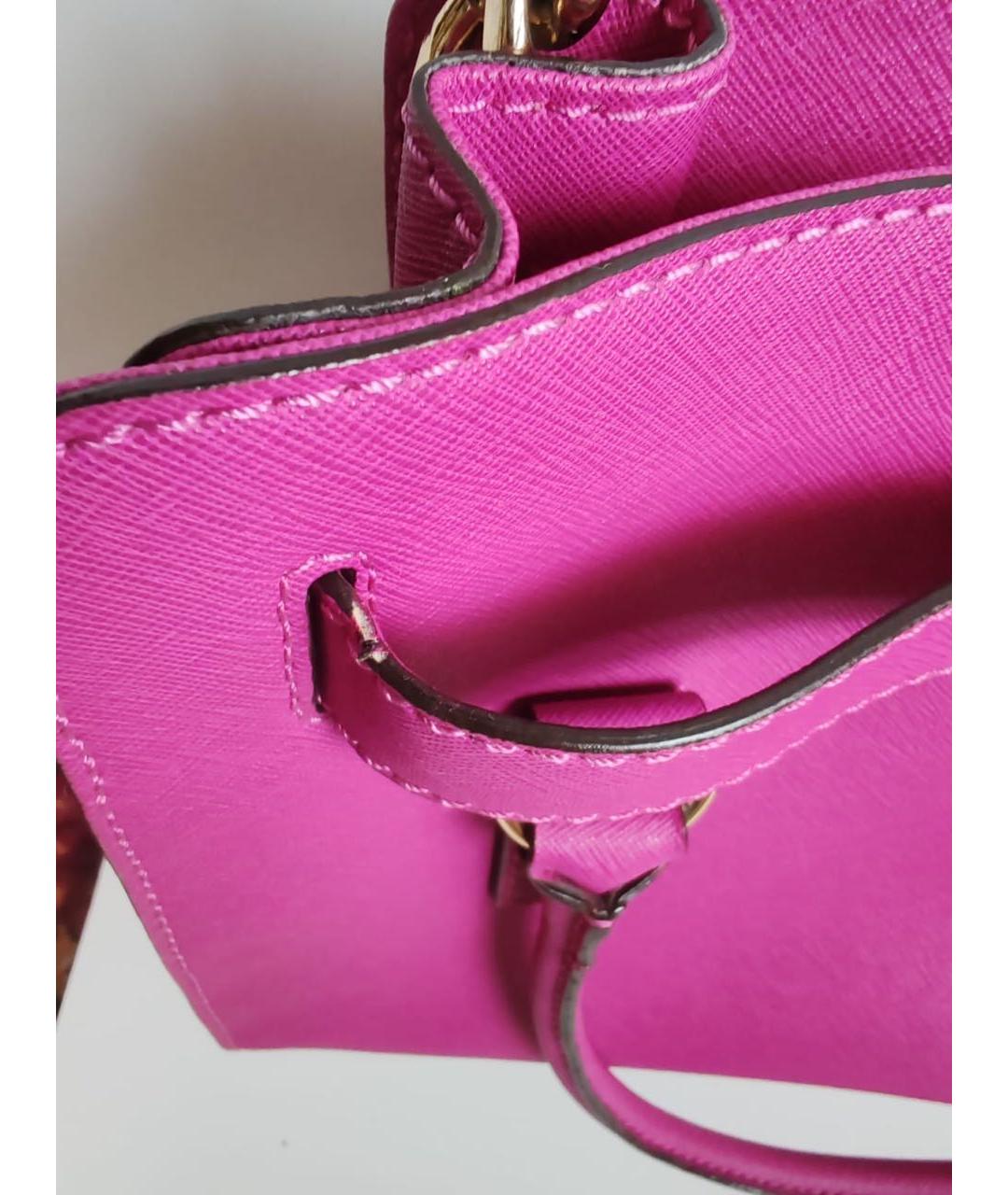 MICHAEL KORS Фуксия кожаная сумка через плечо, фото 3