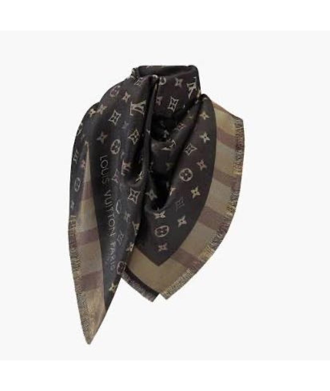 LOUIS VUITTON Коричневый платок, фото 9