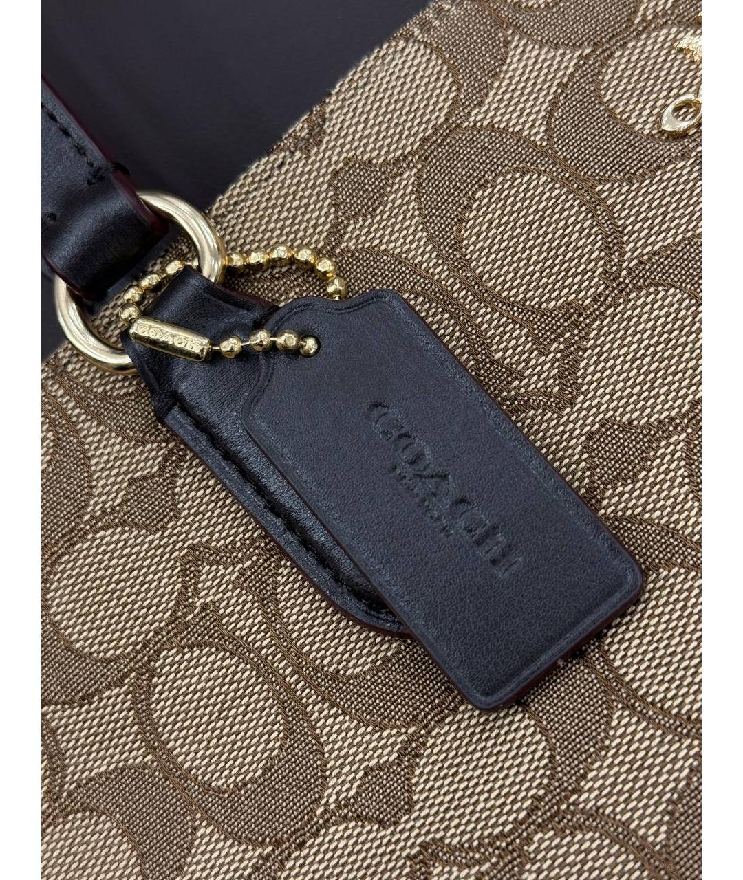 COACH Коричневая кожаная сумка тоут, фото 3