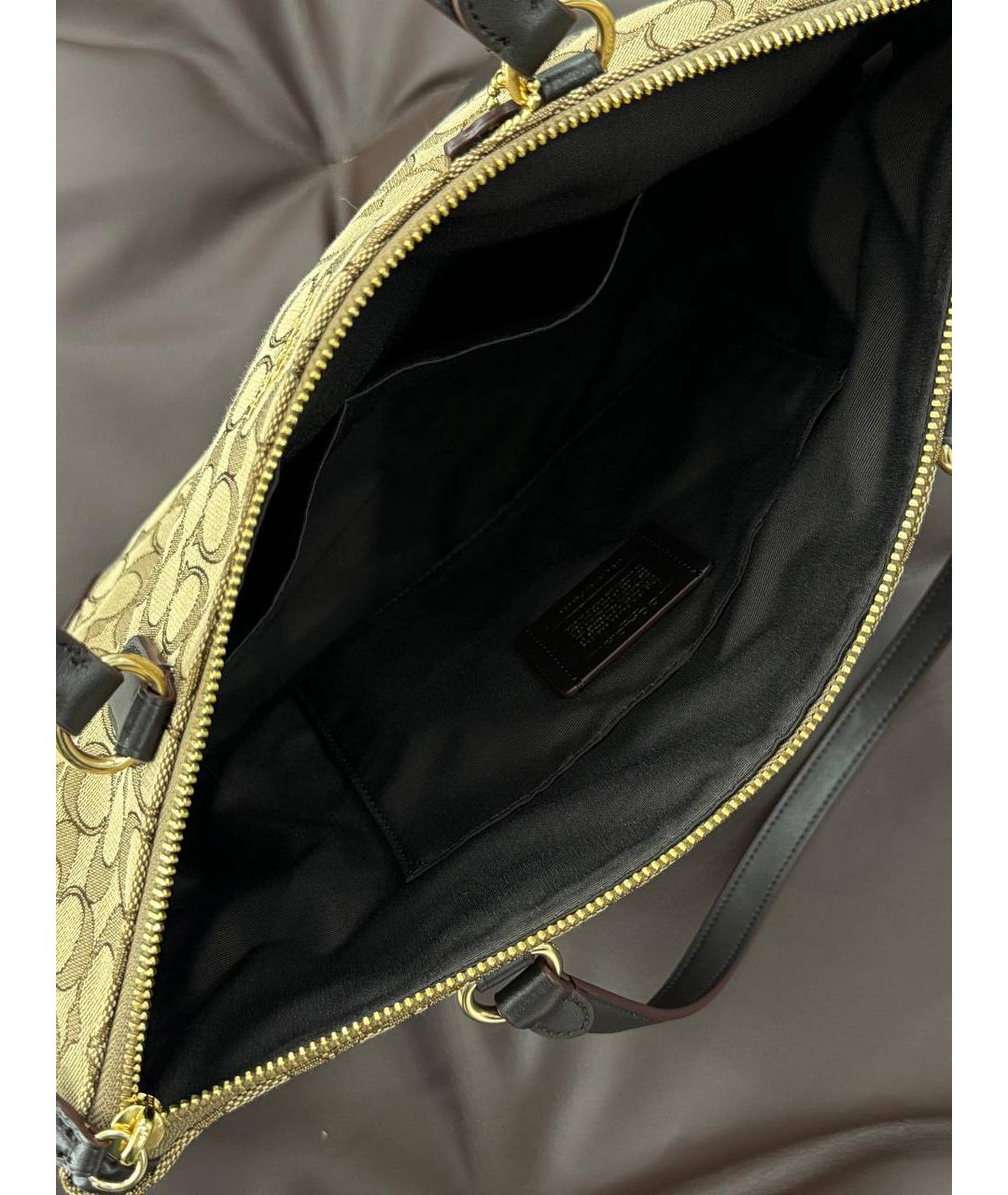 COACH Коричневая кожаная сумка тоут, фото 6