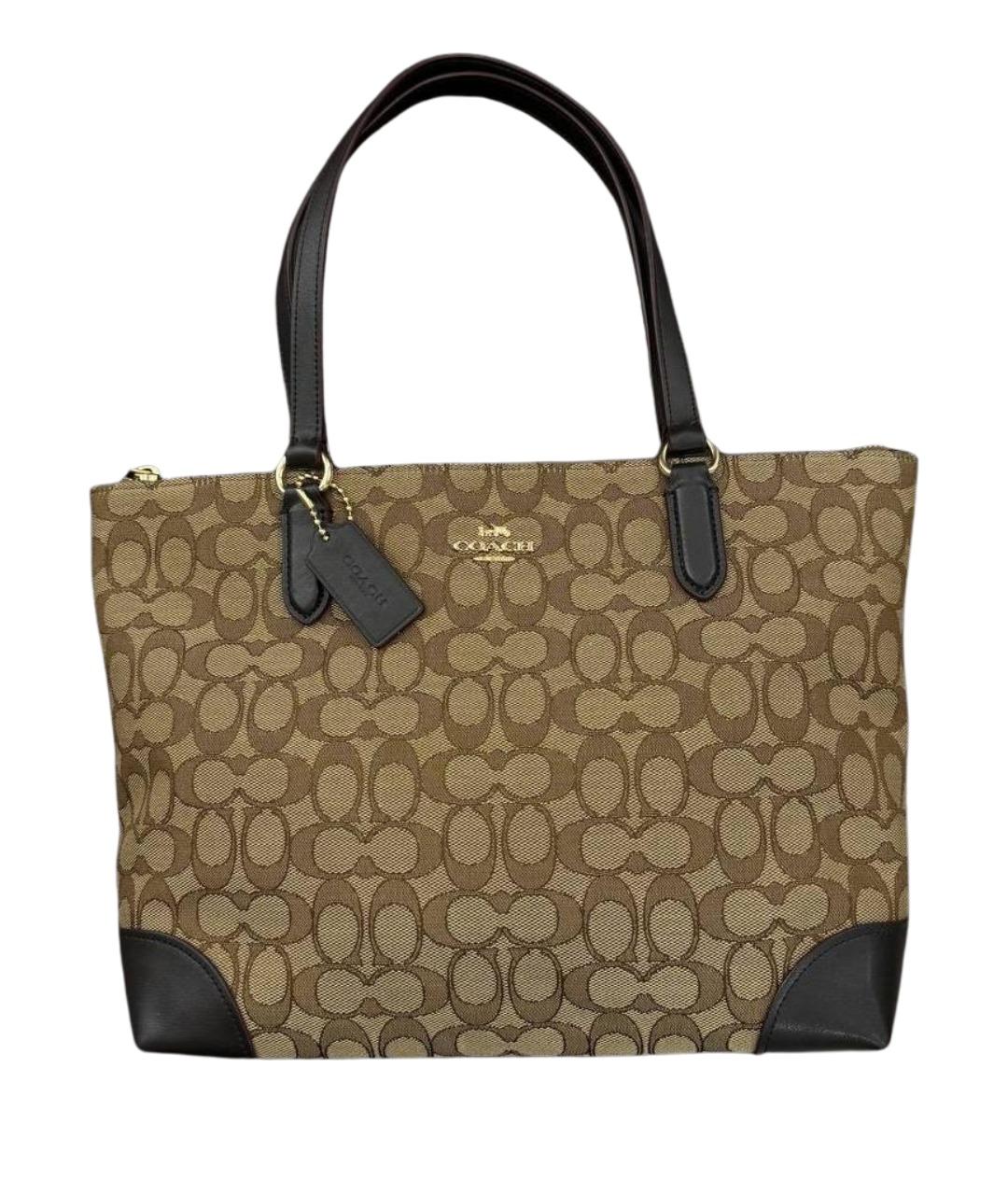 COACH Коричневая кожаная сумка тоут, фото 1