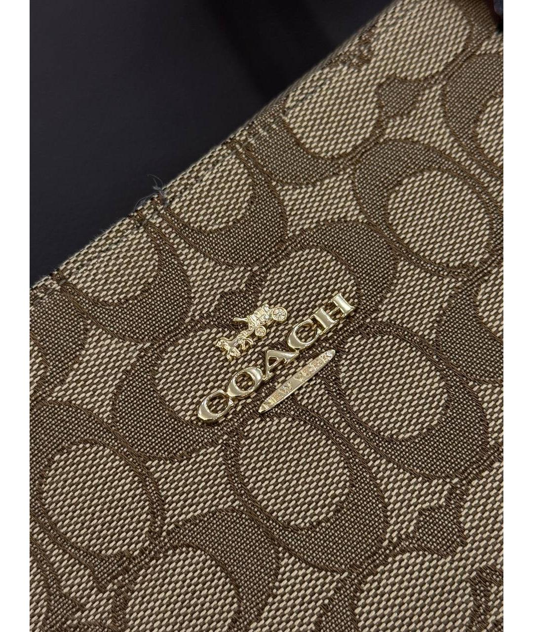 COACH Коричневая кожаная сумка тоут, фото 2