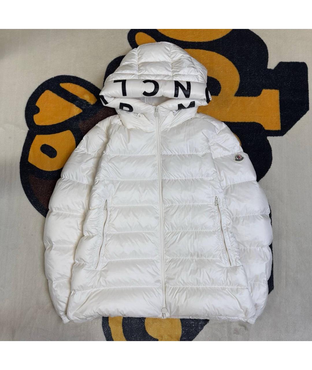 MONCLER Белый полиэстеровый пуховик, фото 5