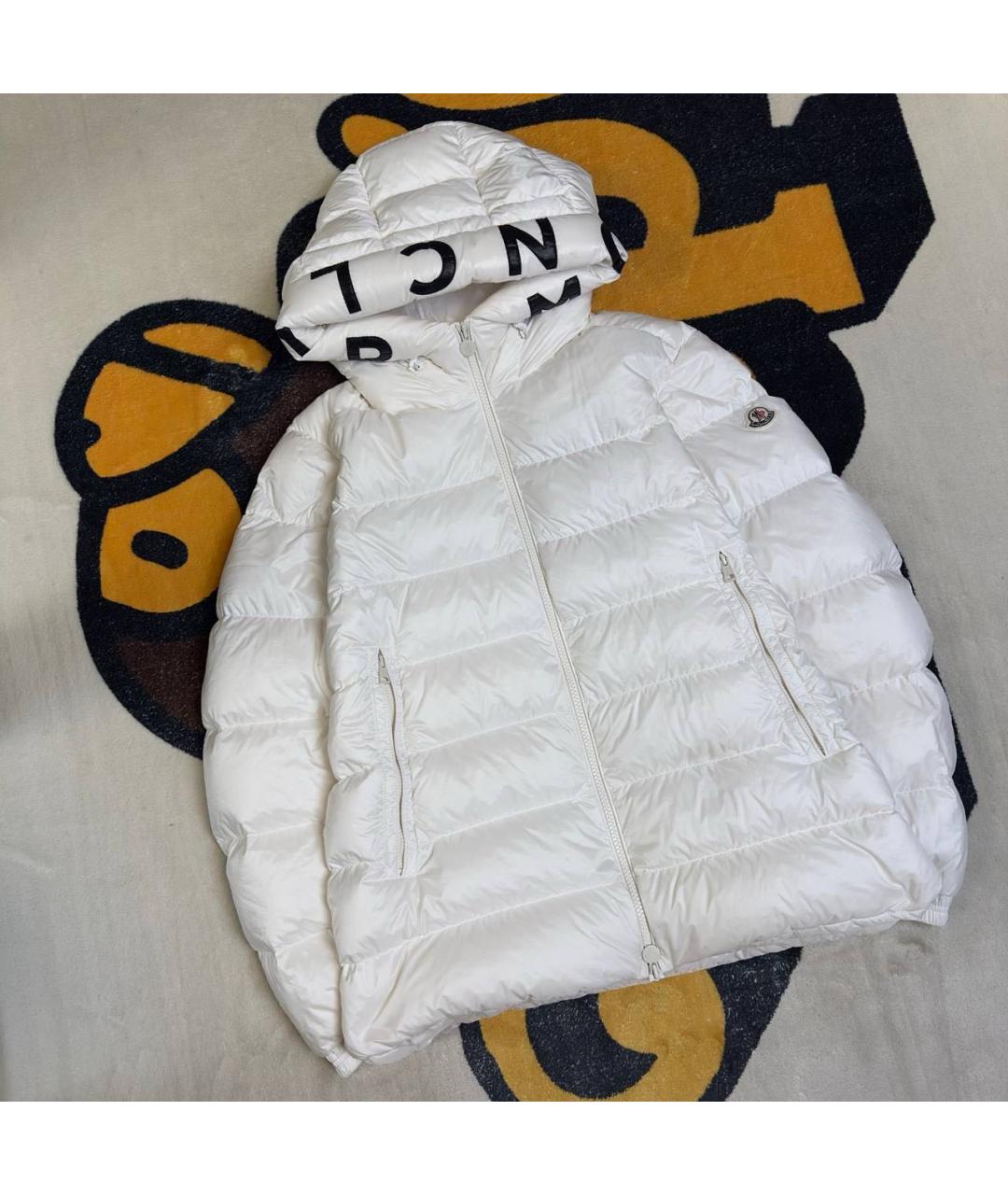 MONCLER Белый полиэстеровый пуховик, фото 4