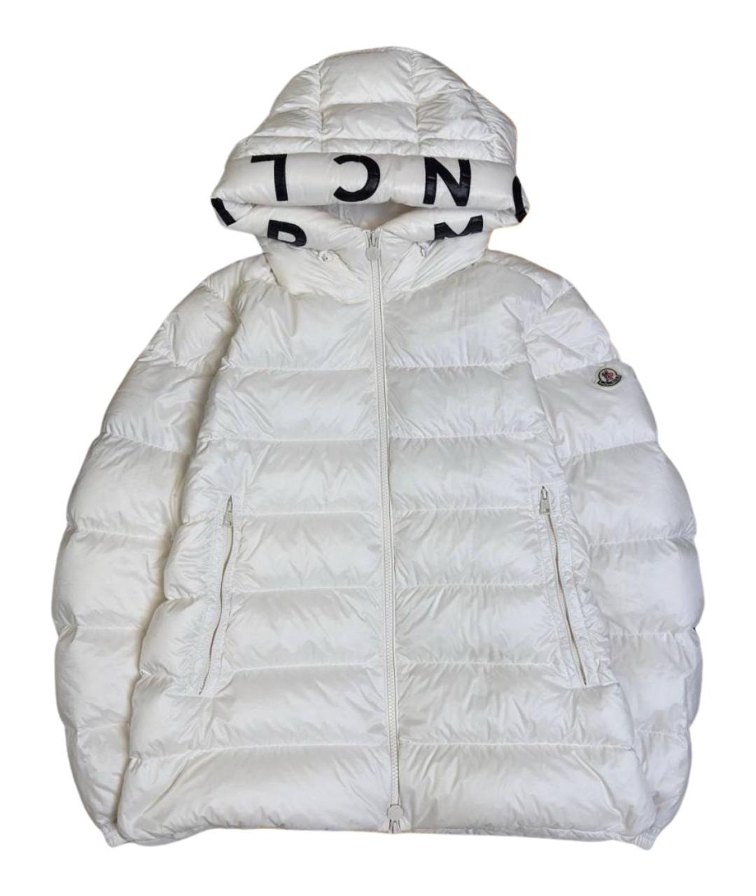 MONCLER Белый полиэстеровый пуховик, фото 1