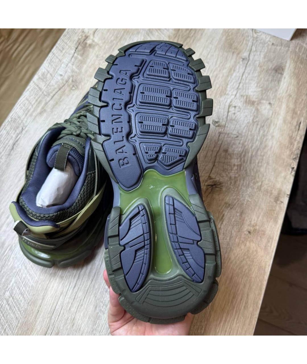 BALENCIAGA Темно-синие текстильные низкие кроссовки / кеды, фото 5