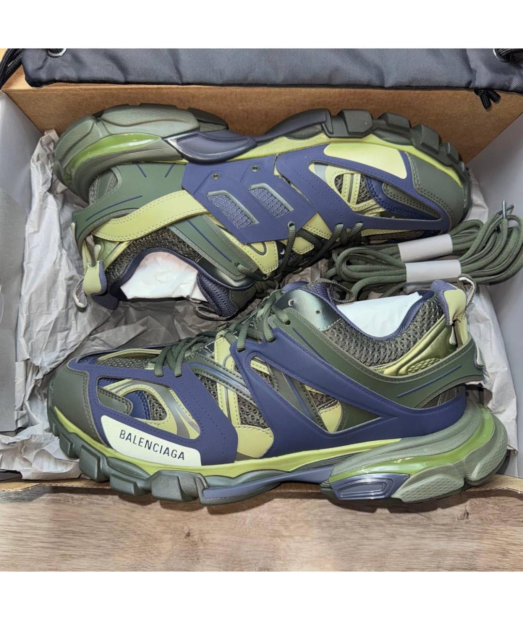 BALENCIAGA Темно-синие текстильные низкие кроссовки / кеды, фото 7