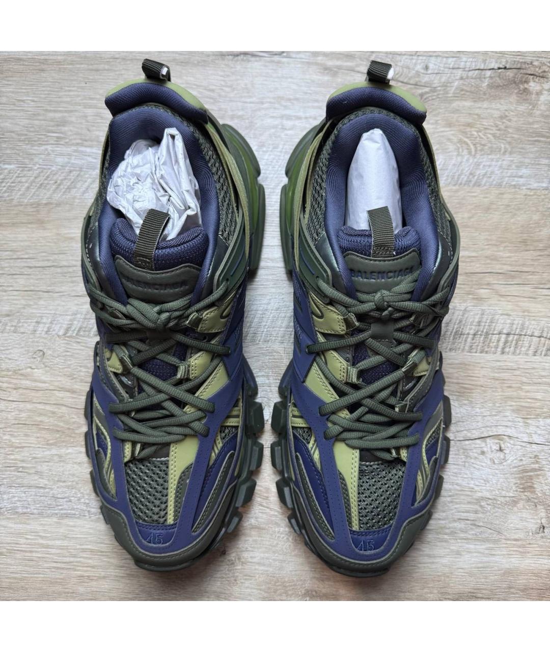 BALENCIAGA Темно-синие текстильные низкие кроссовки / кеды, фото 6