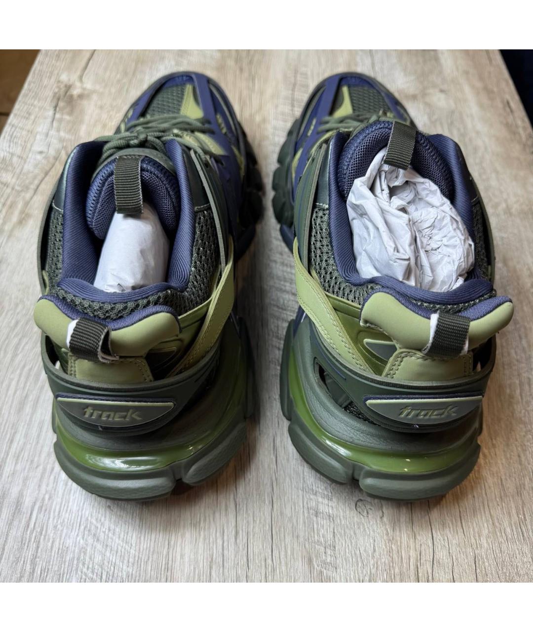 BALENCIAGA Темно-синие текстильные низкие кроссовки / кеды, фото 3