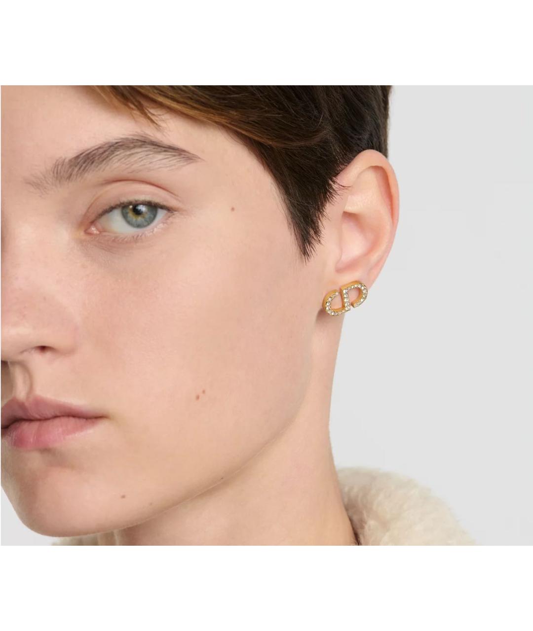 CHRISTIAN DIOR Золотые металлические серьги, фото 4