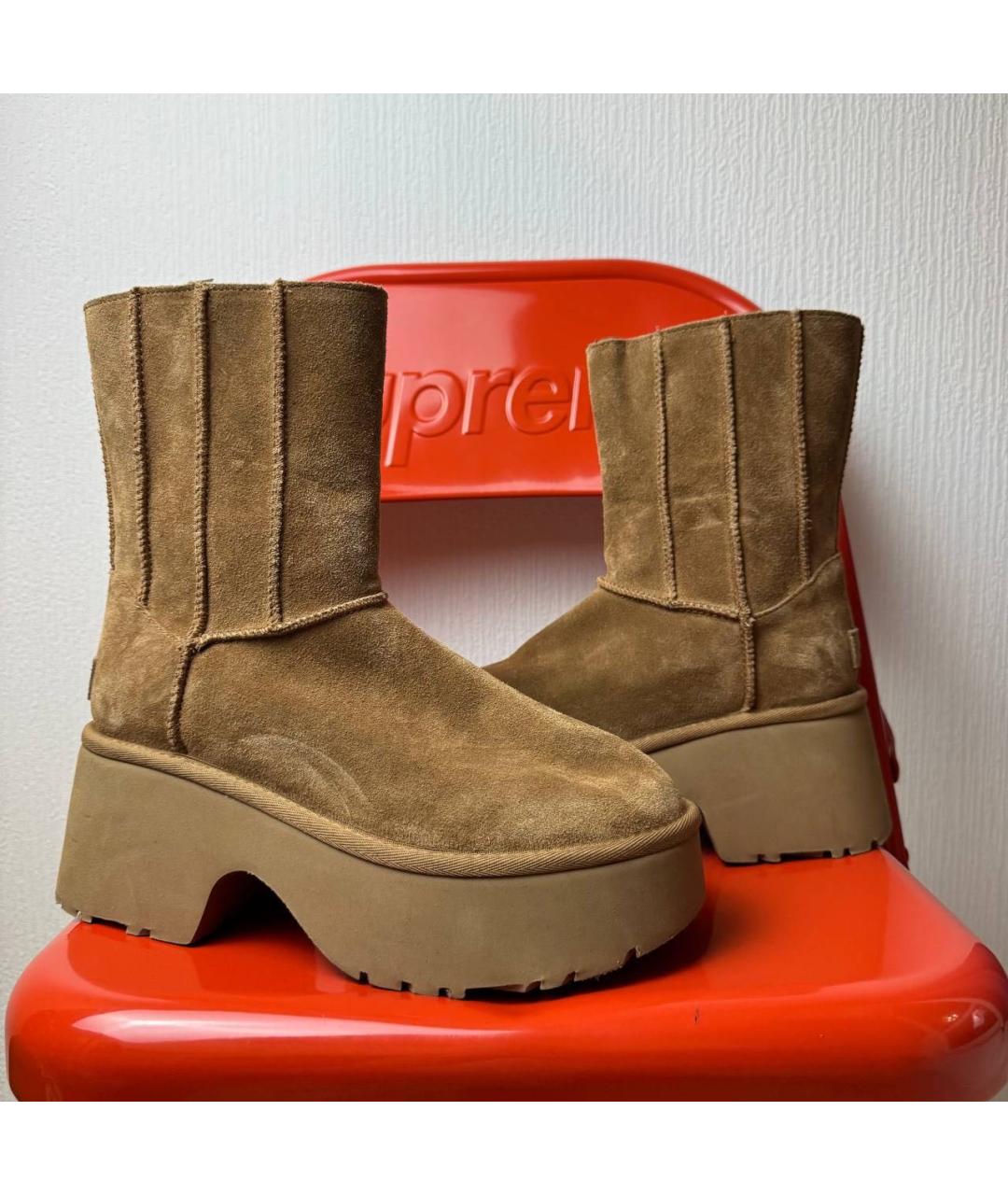 UGG AUSTRALIA Коричневые замшевые полусапоги, фото 6