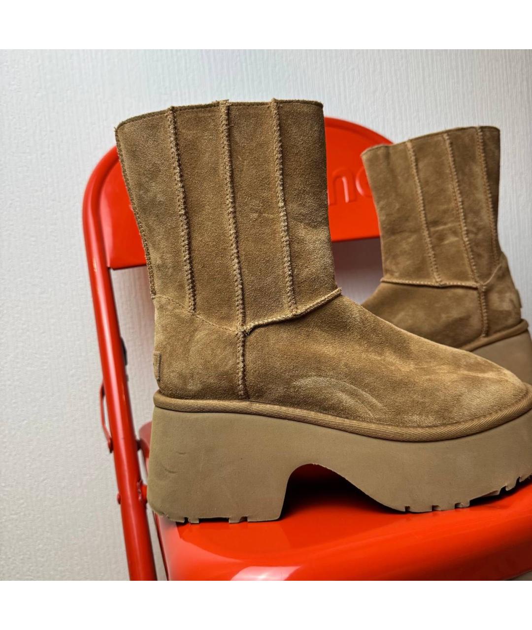 UGG AUSTRALIA Коричневые замшевые полусапоги, фото 4