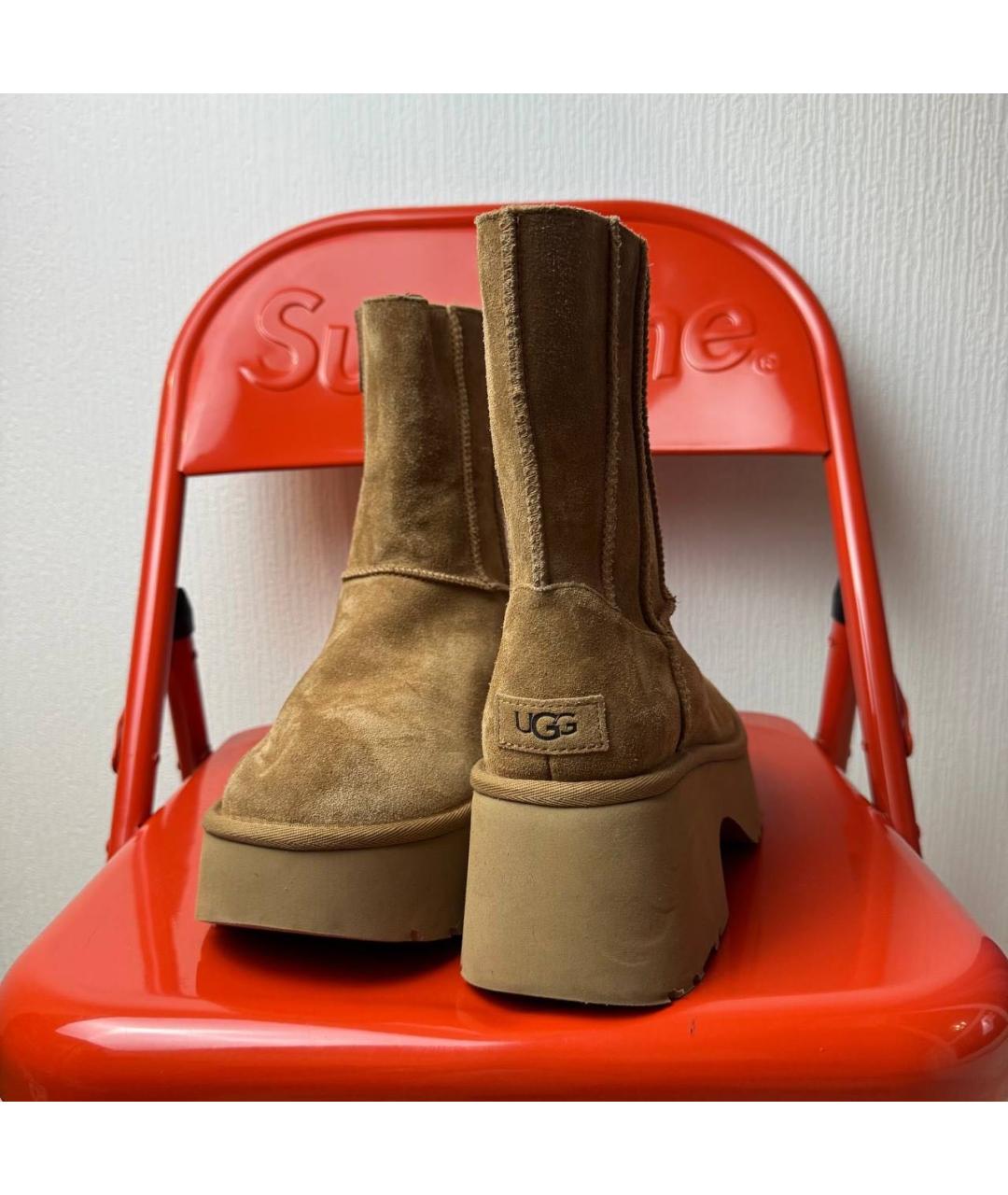 UGG AUSTRALIA Коричневые замшевые полусапоги, фото 3