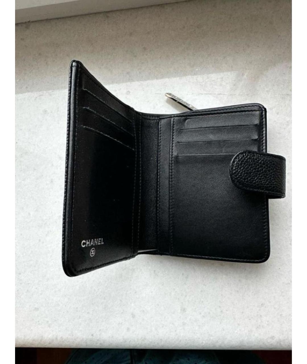 CHANEL Черный кожаный кошелек, фото 6