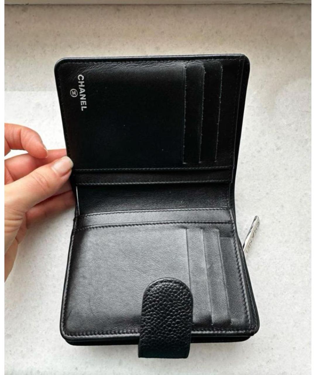 CHANEL Черный кожаный кошелек, фото 7
