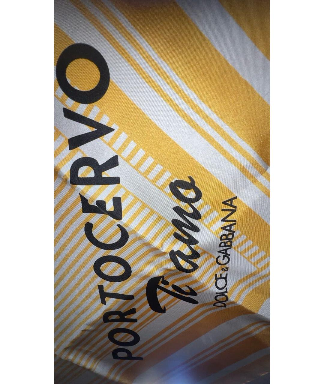 DOLCE&GABBANA Желтый шелковый платок, фото 6