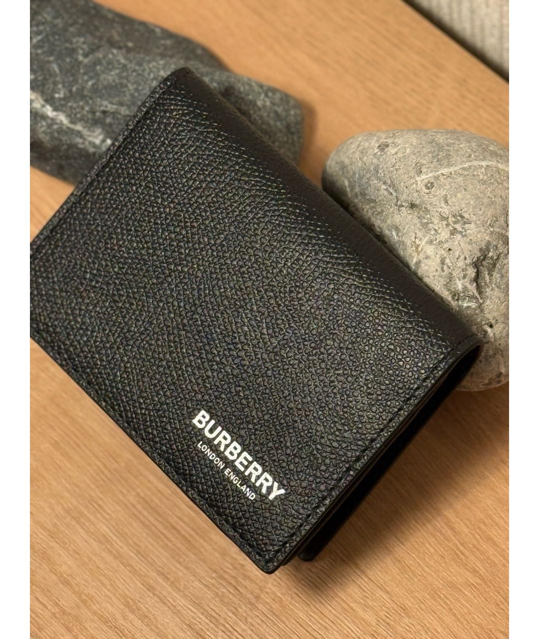 BURBERRY Черный кожаный кардхолдер, фото 7