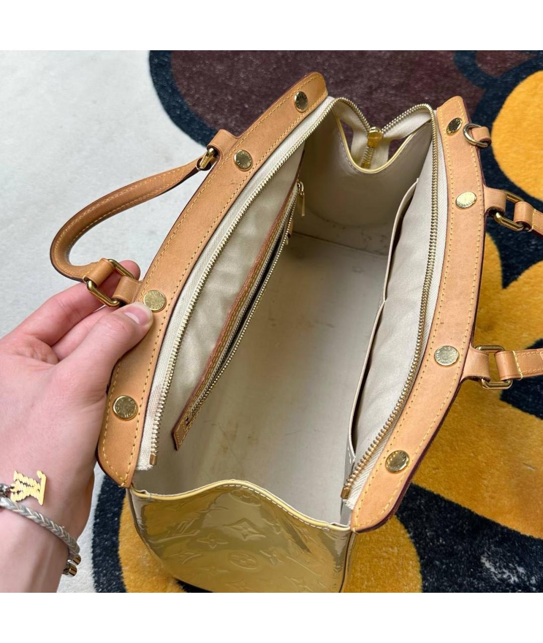 LOUIS VUITTON Горчичная сумка с короткими ручками, фото 4