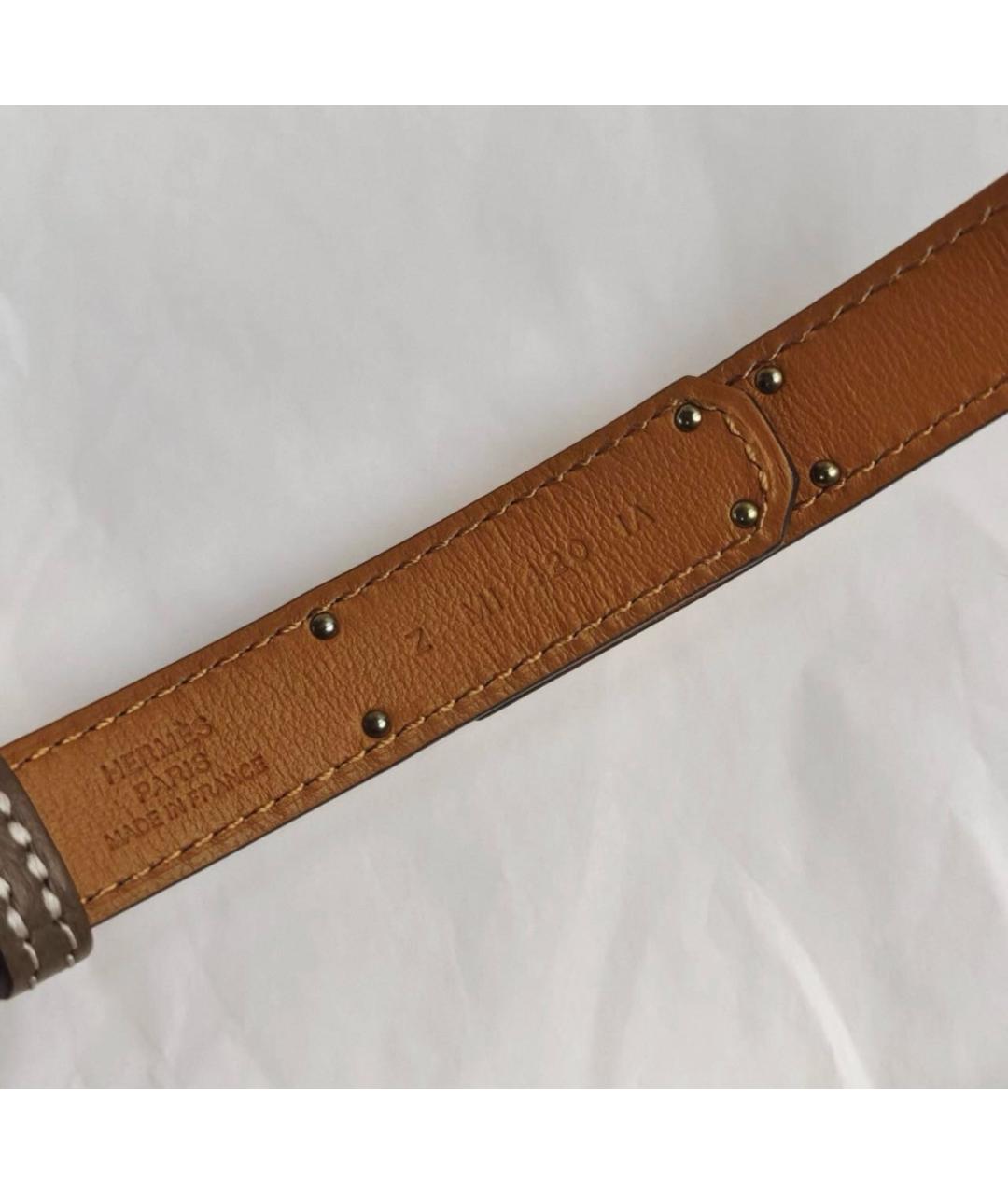 HERMES Коричневый кожаный ремень, фото 4