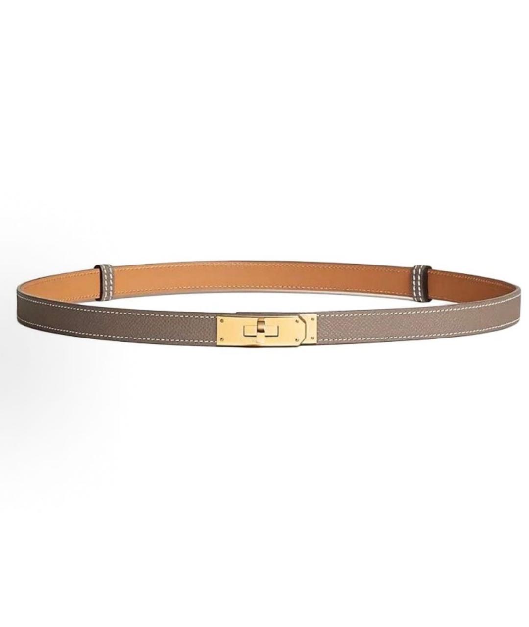 HERMES Коричневый кожаный ремень, фото 5