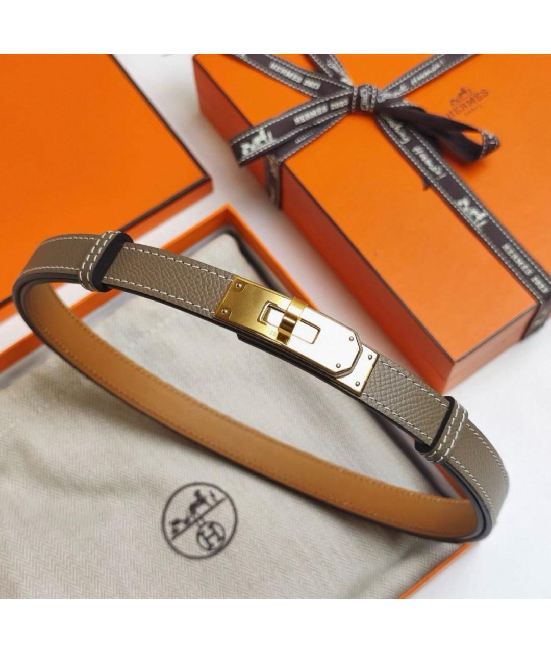 HERMES Коричневый кожаный ремень, фото 2