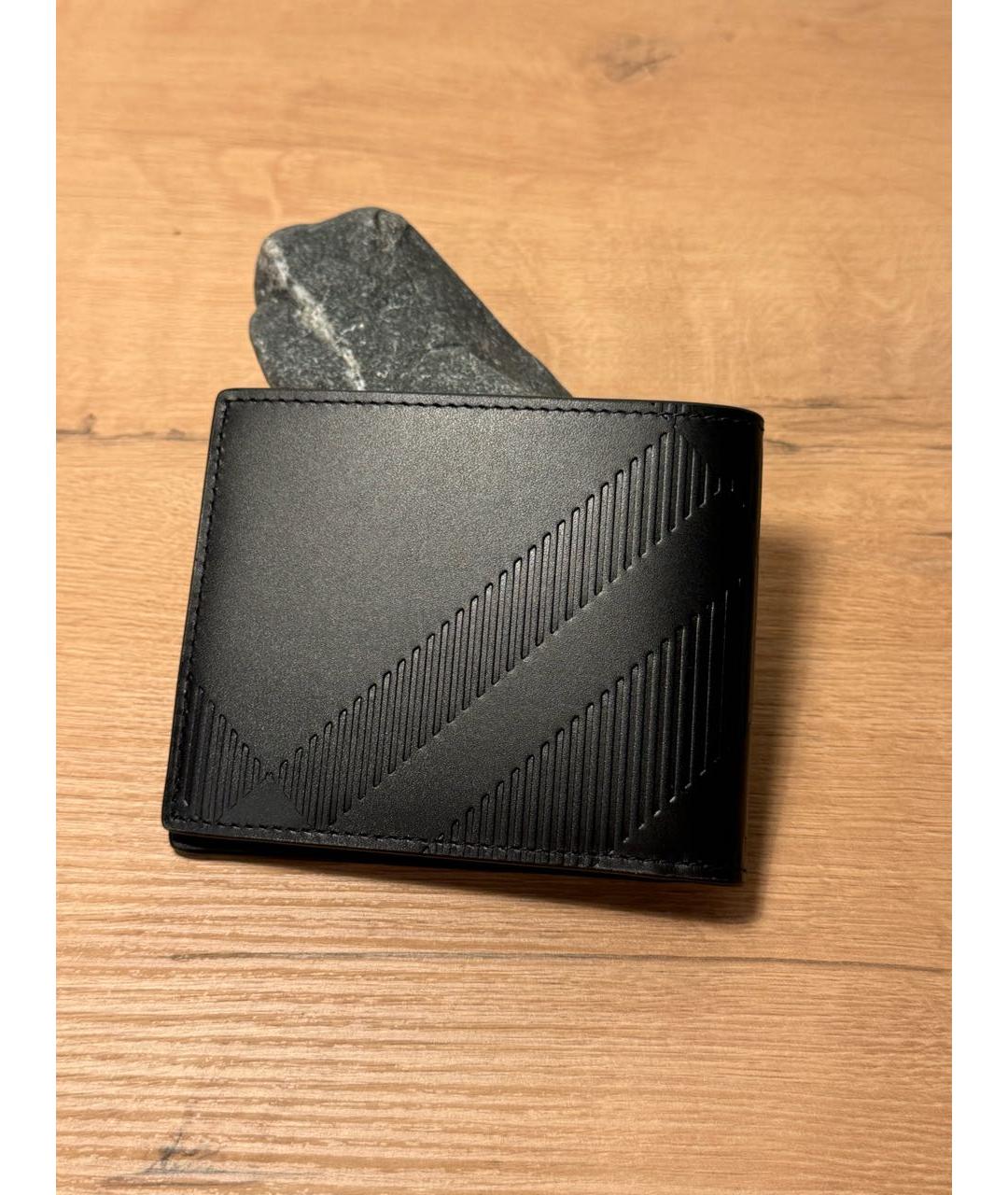 BURBERRY Черный кожаный кошелек, фото 2