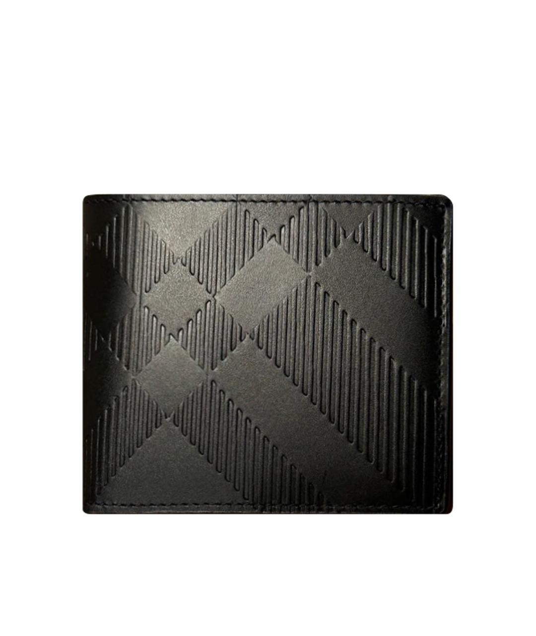 BURBERRY Черный кожаный кошелек, фото 1